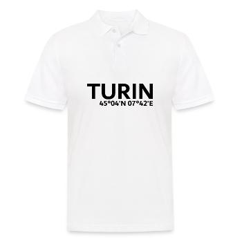 Turin Koordinaten - Männer Poloshirt - Weiß - Vorne - Kai (181cm)
