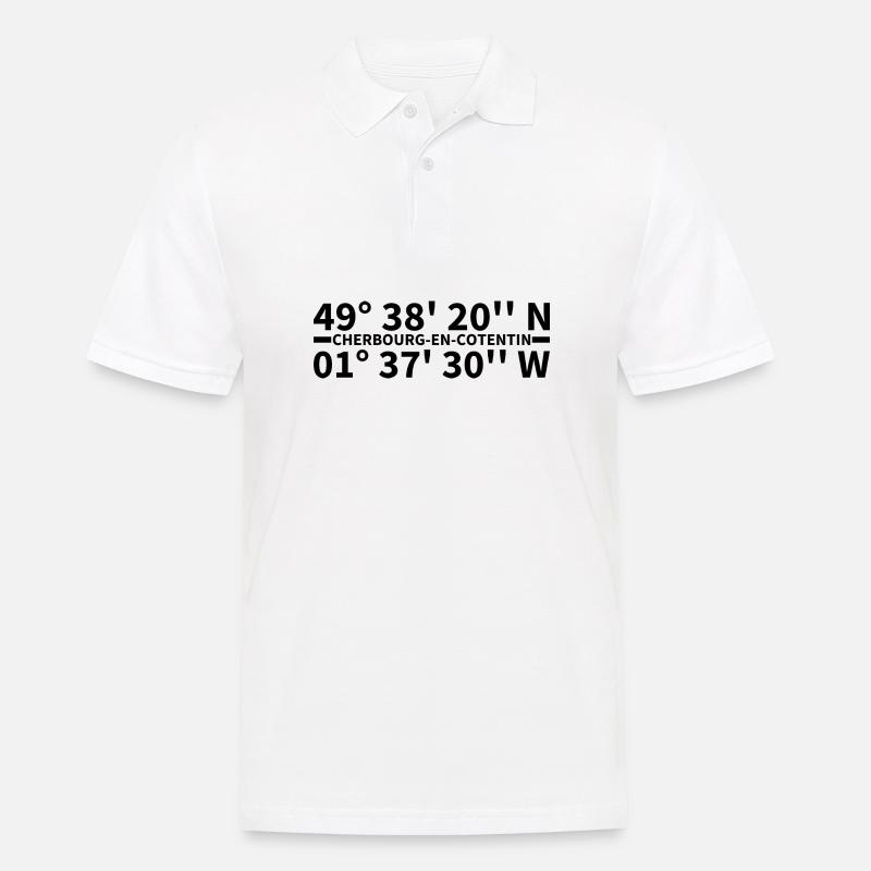 Cherbourg-en-Cotentin coordinates - Men's Polo Shirt - white