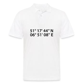 Ratingen Koordinaten - Männer Poloshirt - Weiß - Vorne - Kai (181cm)