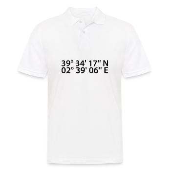 Palma Koordinaten - Männer Poloshirt - Weiß - Vorne - Kai (181cm)