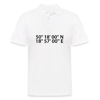 Chorzów Koordinaten - Männer Poloshirt - Weiß - Vorne - Kai (181cm)