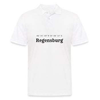 Regensburg Koordinaten - Männer Poloshirt - Weiß - Vorne - Kai (181cm)
