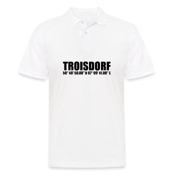 Troisdorf Koordinaten - Männer Poloshirt - Weiß - Vorne - Kai (181cm)
