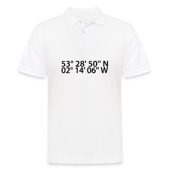 Manchester Koordinaten - Männer Poloshirt - Weiß - Vorne - Kai (181cm)
