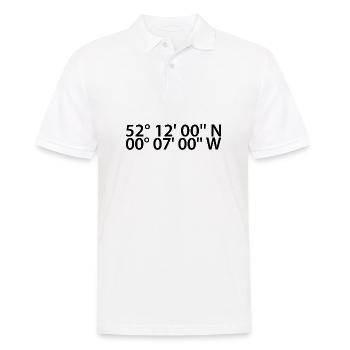 Cambridge Koordinaten - Männer Poloshirt - Weiß - Vorne - Kai (181cm)