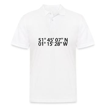 Oxford Koordinaten - Männer Poloshirt - Weiß - Vorne - Kai (181cm)