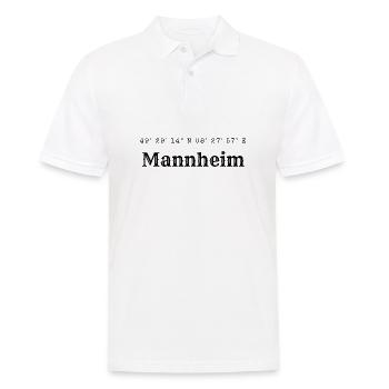Mannheim Koordinaten - Männer Poloshirt - Weiß - Vorne - Kai (181cm)