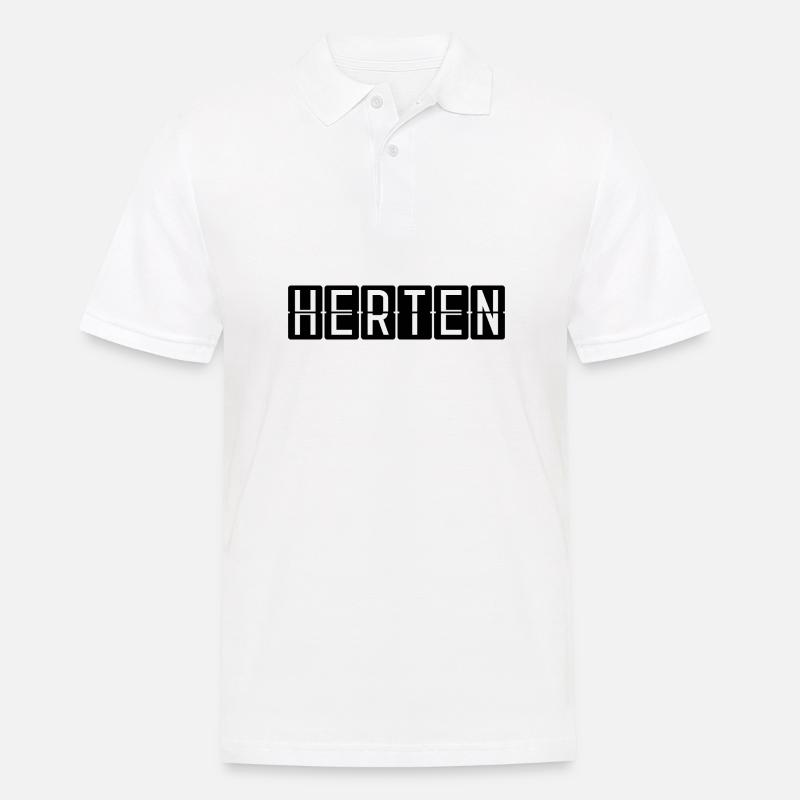 Herten Flughafentafel - Männer Poloshirt - Weiß