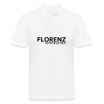Florenz Koordinaten - Männer Poloshirt - Weiß - Vorne - Kai (181cm)
