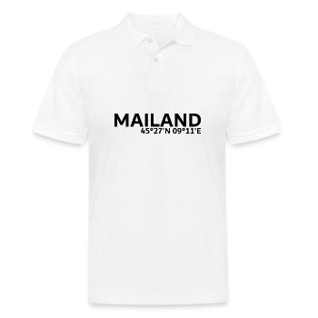 Mailand Koordinaten - Männer Poloshirt - Weiß - Vorne - Kai (181cm)