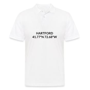Hartford, Connecticut, USA Coordinates - Men's Polo Shirt - white - Front - Kai (181cm)