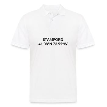 Stamford, Connecticut, USA Coordinates - Men's Polo Shirt - white - Front - Kai (181cm)