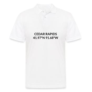 Cedar Rapids, Iowa, USA Coordinates - Men's Polo Shirt - white - Front - Kai (181cm)