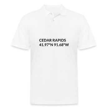 Cedar Rapids, Iowa, USA Coordinates - Men's Polo Shirt - white - Front - Kai (181cm)