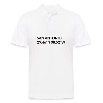 San Antonio Texas USA Koordinaten - Männer Poloshirt - Weiß - Vorne - Kai (181cm)