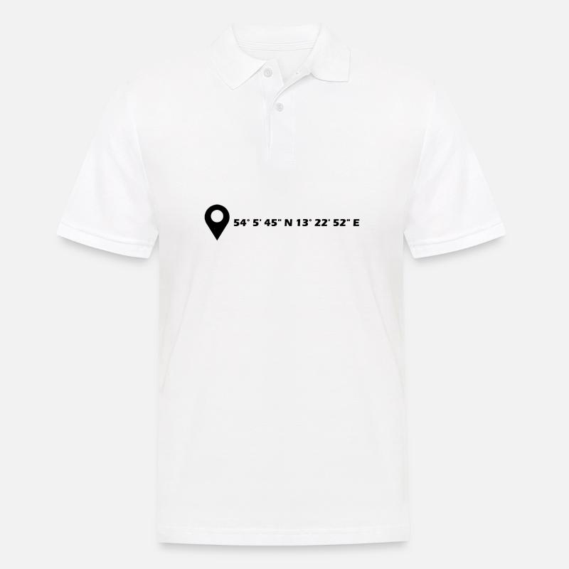 Coordonnées de Greifswald - Polo Homme - blanc