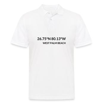 West Palm Beach Florida USA Koordinaten - Männer Poloshirt - Weiß - Vorne - Kai (181cm)