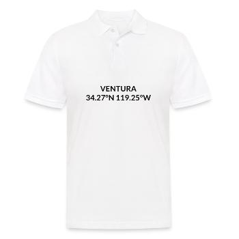 Ventura California USA Koordinaten - Männer Poloshirt - Weiß - Vorne - Kai (181cm)