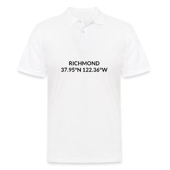 Richmond California USA Koordinaten - Männer Poloshirt - Weiß - Vorne - Kai (181cm)