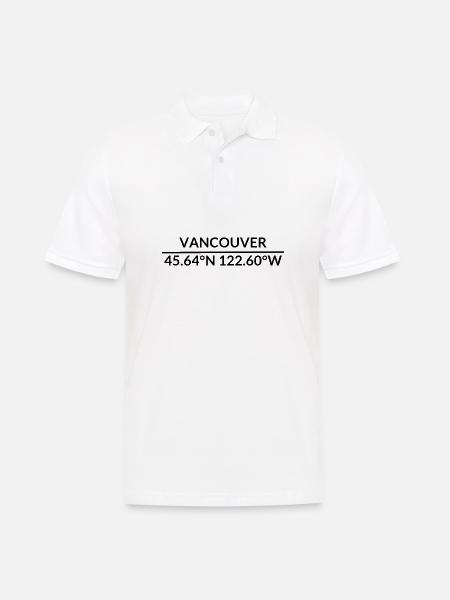 Vancouver, Washington, USA Coordinates - Men's Polo Shirt - white