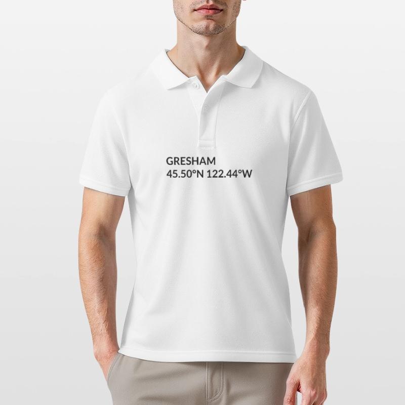 Gresham, Oregon, USA Coordinates Men's Polo Shirt
