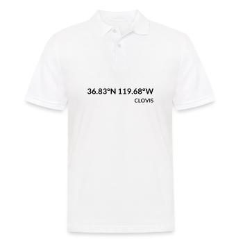 Coordonnées Clovis Californie États-Unis - Polo Homme - blanc - Devant - Kai (181cm)