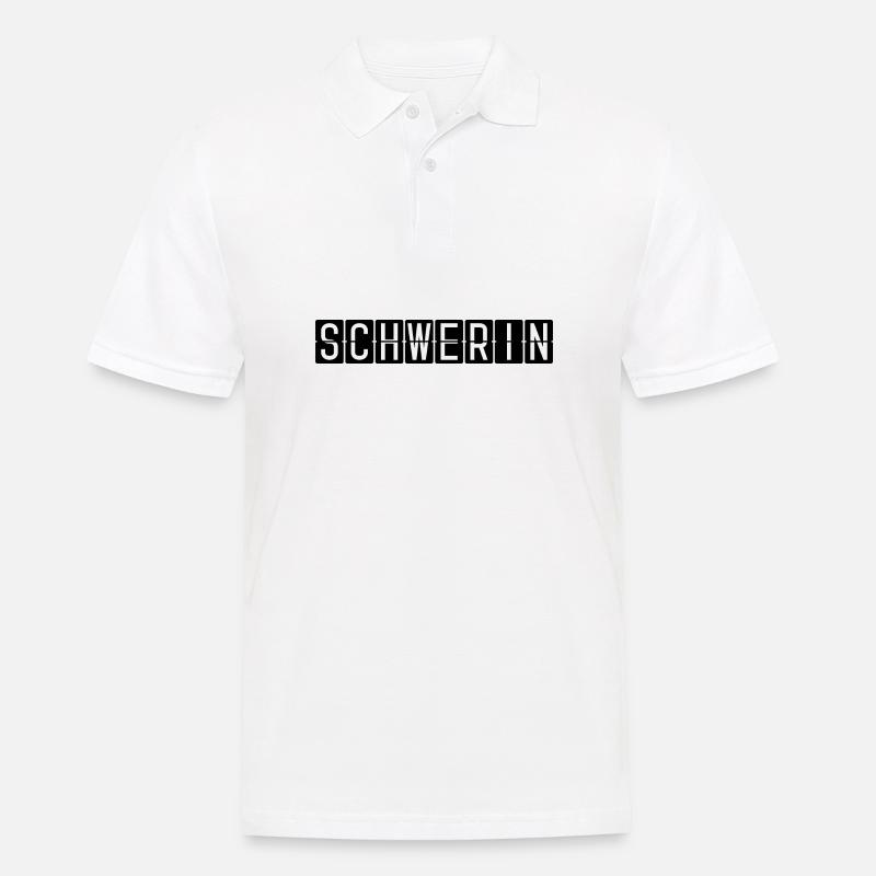 Schwerin Flughafentafel - Männer Poloshirt - Weiß