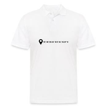 Marburg Koordinaten - Männer Poloshirt - Weiß - Vorne - Kai (181cm)