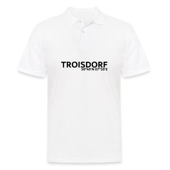 Troisdorf Koordinaten - Männer Poloshirt - Weiß - Vorne - Kai (181cm)