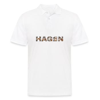 Hagen Hund - Männer Poloshirt - Weiß - Vorne - Kai (181cm)