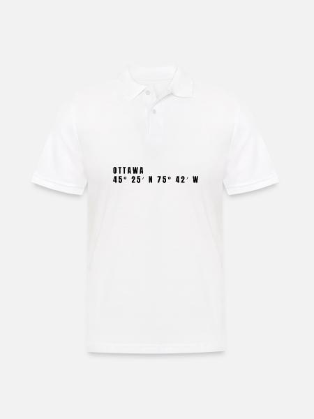 Ottawa, Canada Coordonnées - Polo Homme - blanc