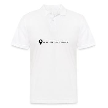 Gijón Koordinaten - Männer Poloshirt - Weiß - Vorne - Kai (181cm)