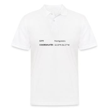 Montgomery, Alabama, États-Unis les coordonnées - Polo Homme - blanc - Devant - Kai (181cm)