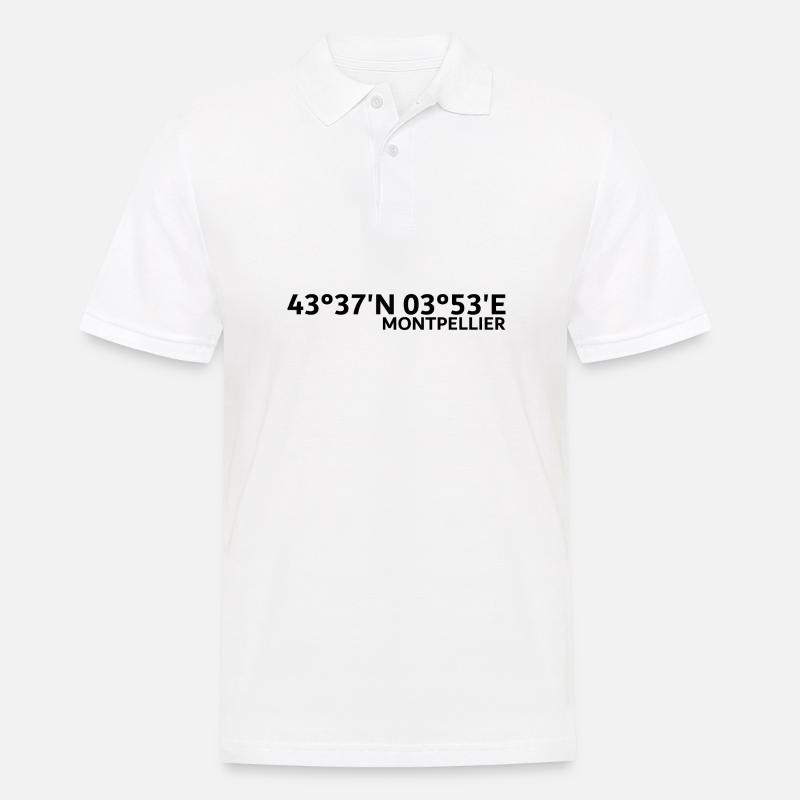 Coordonnées montpelliéraines - Polo Homme - blanc