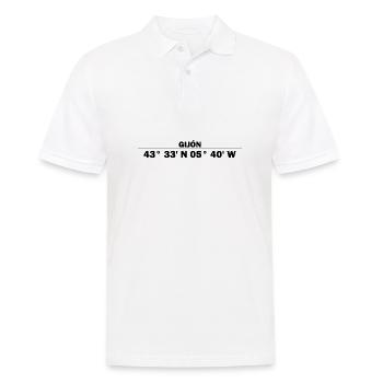 Gijón Koordinaten - Männer Poloshirt - Weiß - Vorne - Kai (181cm)