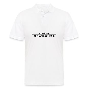 St. Pölten Koordinaten - Männer Poloshirt - Weiß - Vorne - Kai (181cm)