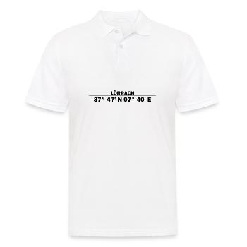 Lörrach Koordinaten - Männer Poloshirt - Weiß - Vorne - Kai (181cm)