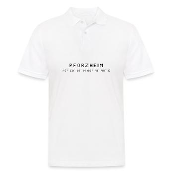 Pforzheim Koordinaten - Männer Poloshirt - Weiß - Vorne - Kai (181cm)