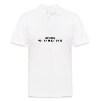 Zwickau Koordinaten - Männer Poloshirt - Weiß - Vorne - Kai (181cm)