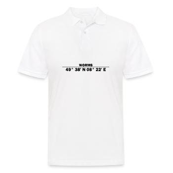 Worms Koordinaten - Männer Poloshirt - Weiß - Vorne - Kai (181cm)