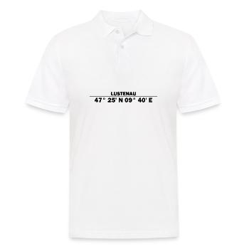 Lustenau Koordinaten - Männer Poloshirt - Weiß - Vorne - Kai (181cm)