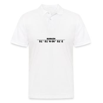 Borken Koordinaten - Männer Poloshirt - Weiß - Vorne - Kai (181cm)