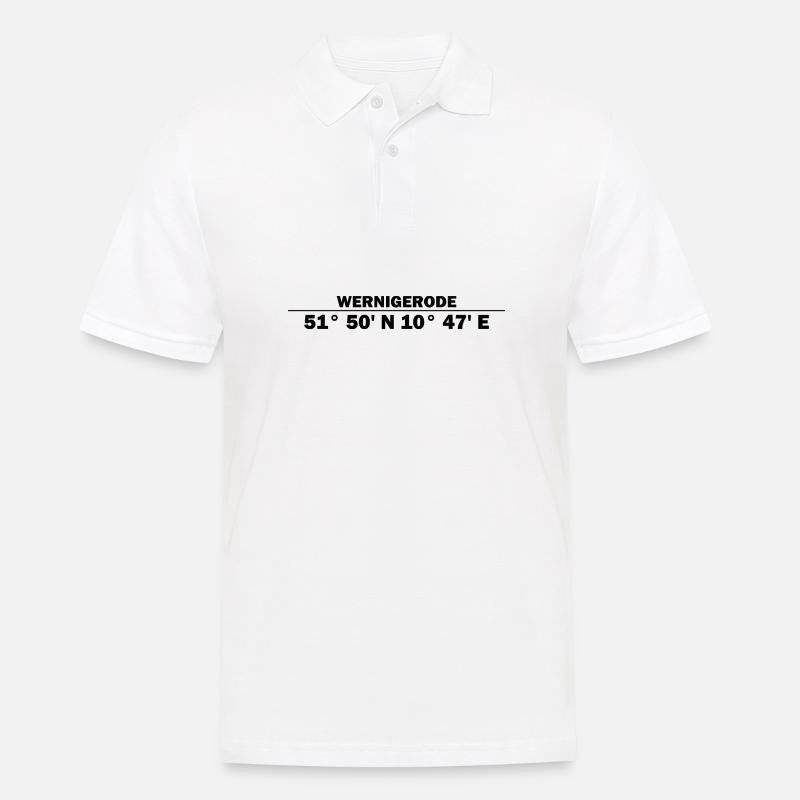 Wernigerode Koordinaten - Männer Poloshirt - Weiß