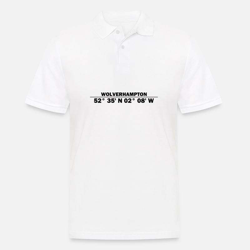 Wolverhampton Koordinaten - Männer Poloshirt - Weiß