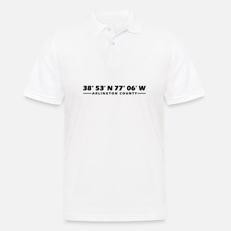Coordonnées du comté d’Arlington - Polo Homme - blanc