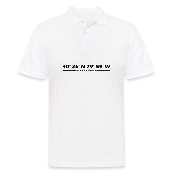 Pittsburgh Koordinaten - Männer Poloshirt - Weiß - Vorne - Kai (181cm)