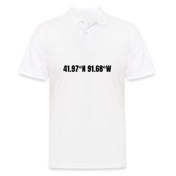 Cedar Rapids, Iowa, USA Coordinates - Men's Polo Shirt - white - Front - Kai (181cm)