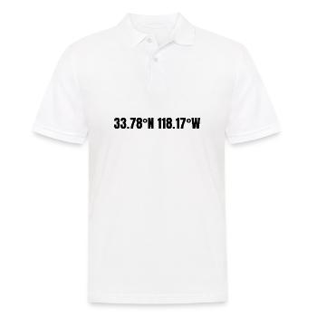 Long Beach, California, USA Coordinates - Men's Polo Shirt - white - Front - Kai (181cm)