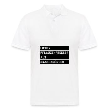 LIEBER PFLANZENFRESSER ALS MASSENMÖRDER - vegan b - Männer Poloshirt - Weiß - Vorne - Kai (181cm)