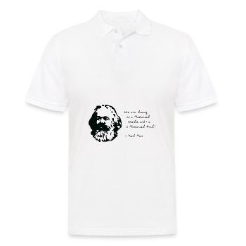Karl Marx - I'm a Material Girl - Men's Polo Shirt - white - Front - Kai (181cm)